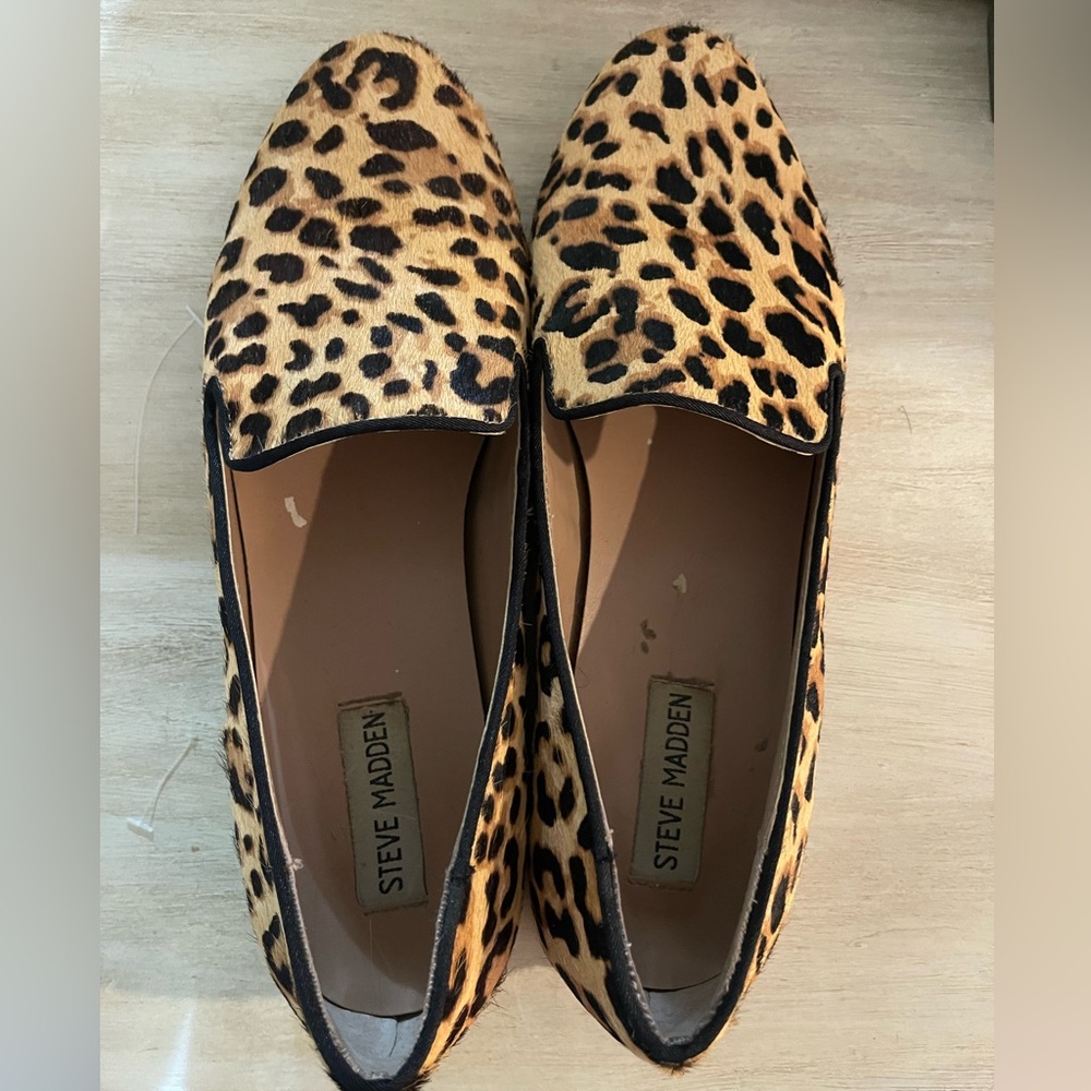 Steve Madden cheetah / leopard shoes; loafers